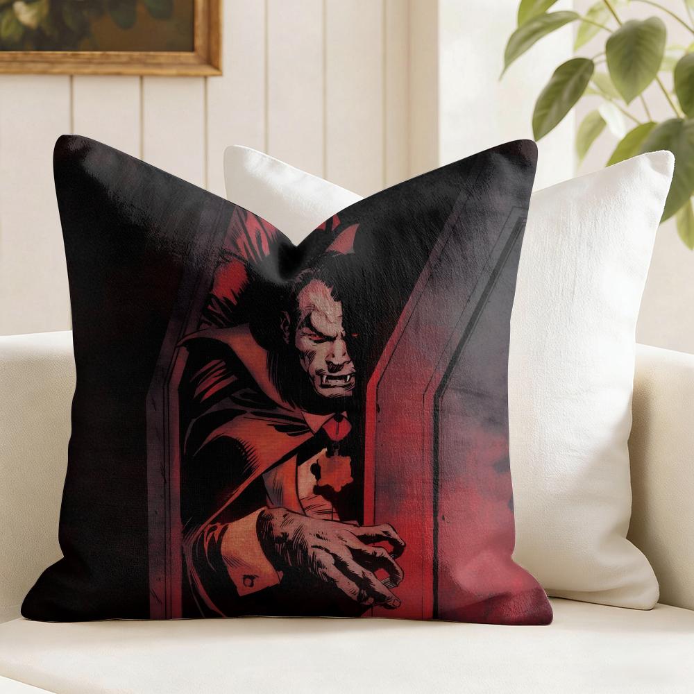 Dracula Cushion Cover Summer Linen Pillow Case Organic Fabric Cushion Cover DoubleSided Print Sofa Home Decor