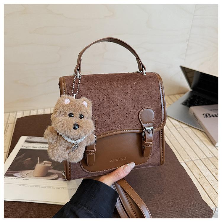 Frosted retro backpack women's casual niche design student schoolbag trend multi-functional messenger small square bag