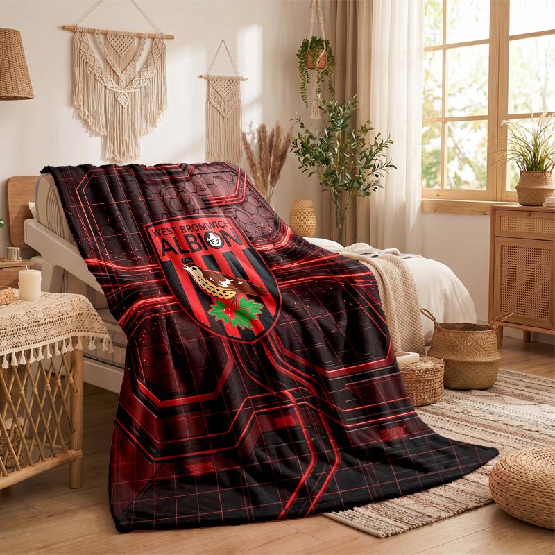 West Bromwich Albion Football Print Flannel Blanket Soft Warm Sofa Bed Throw Blanket For Home Office Bedroom