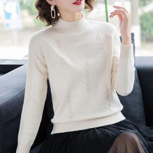 Turtleneck Sweater Autumn Winter Knitted Pullovers Women Sweaters Casual Loose Long Sleeve Solid Color Female Jumper