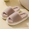 Fluffy Comfort Home Slip-On Slippers with Thick Soles for Indoor Wear, Women Shoes