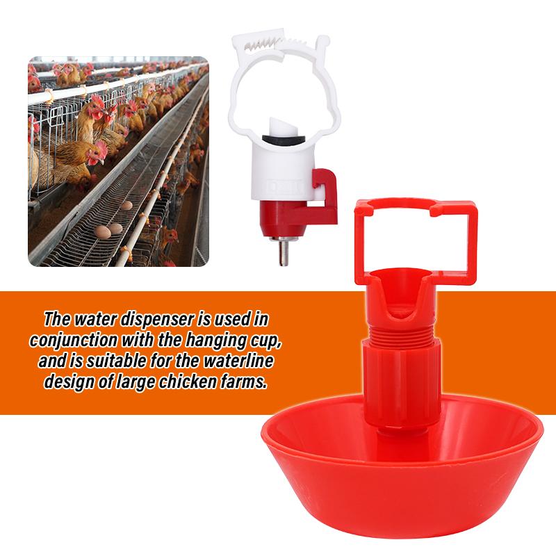 10Pcs Chicken Drinking Cups Automatic Poultry Bird Quail Water Nipple Hanging Cup Red Waterer Poultry Farm Drinker