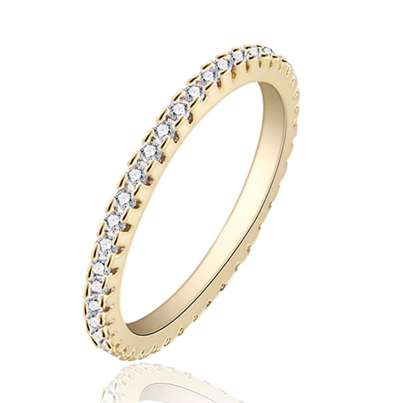 

14k Rose Gold Starry Pave Diamond Ring Set with Gemstones for Women One Size