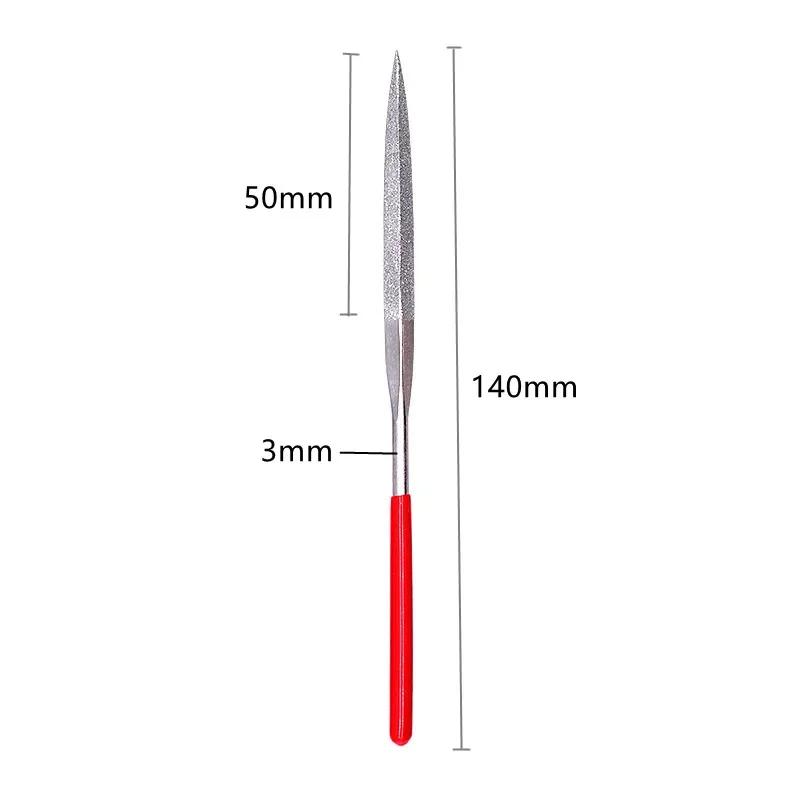 10 stk diamant nålfilsett 3x140 mm mini nålfilsett for steinglass metallutskjæring håndverk håndverktøy nålfilsett