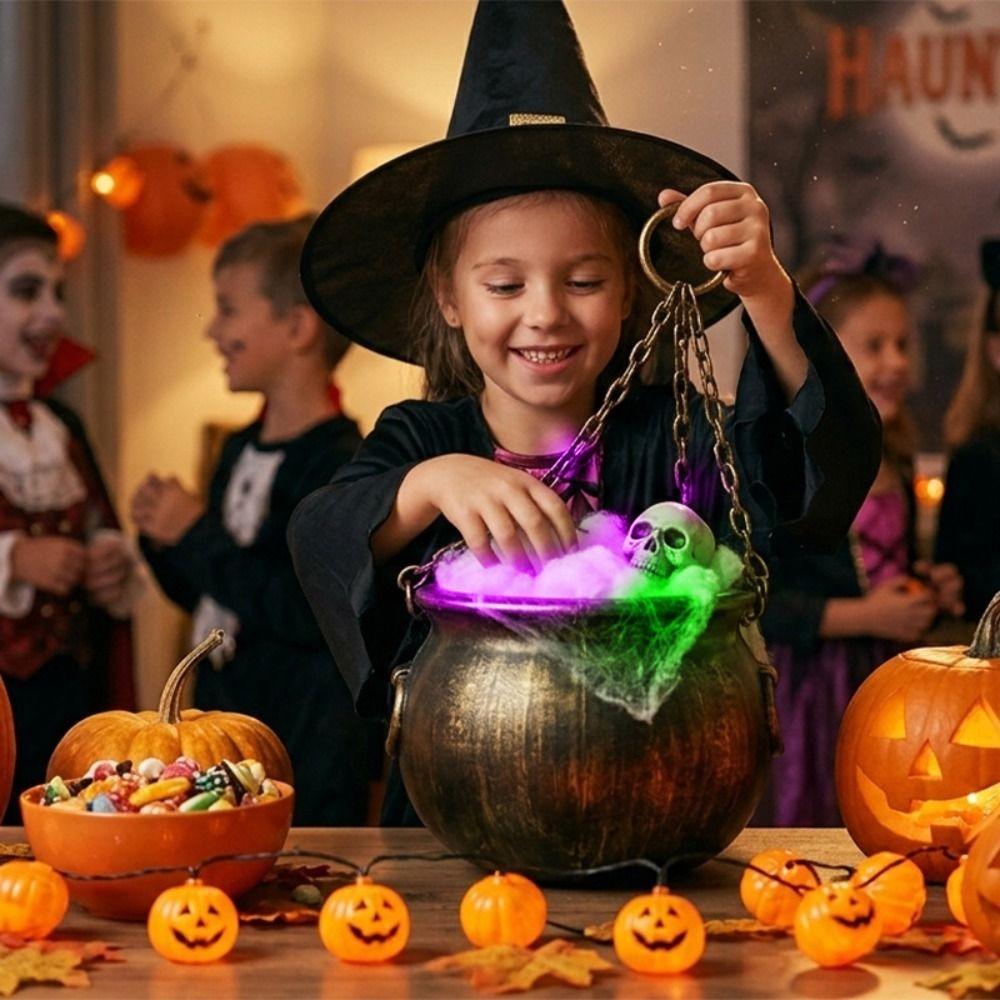 Mystical Halloween Cauldron Black Party Prop Decor Table Centerpiece Halloween