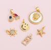 1Pcs Various Style Metal Zircon Pendants For Making DIY Bracelet Necklace Earring Key Chain