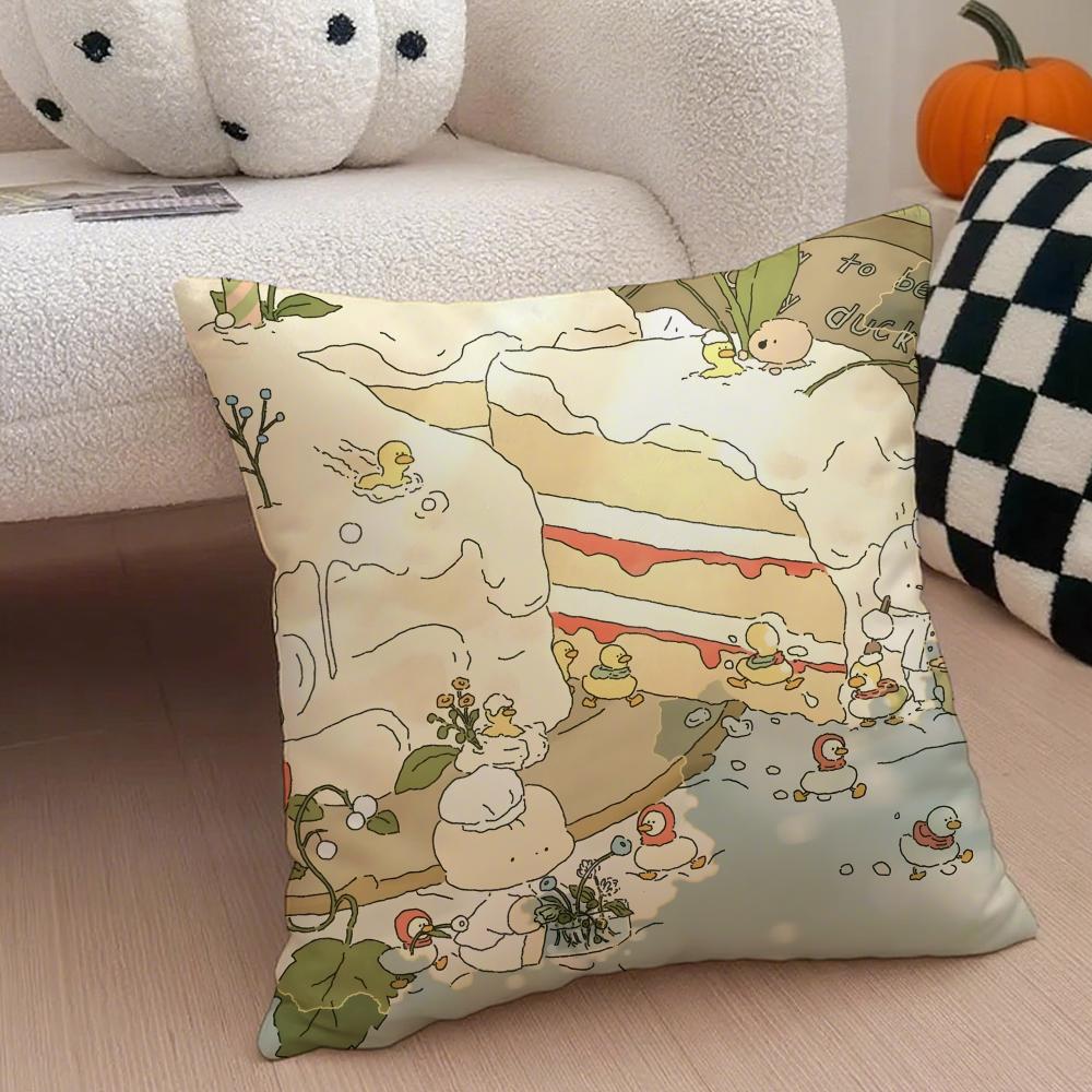 Author Somdoo Cute Animals Quiat And Peaceful Cushion Cover Throw Pillow Cover Hidden Button Durable Polyester Chair Cushion