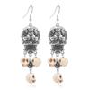 Halloween Skull Hollow Earrings Retro Exaggerated Punk Turquoise Pendant Earrings