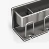 Aluminum Toothbrush Rack Punch-Free Wall-Mounted Toothbrush Cup Holder Bathroom Multifunctional Toothpaste Razor Shelf Organizer