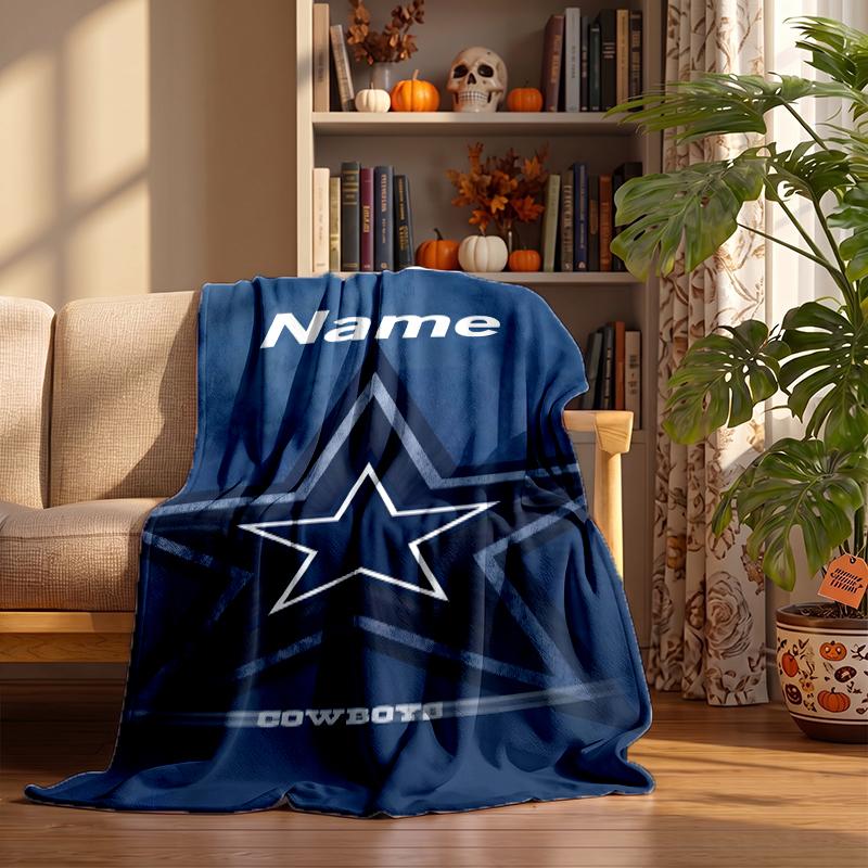 Dallas Cowboys Custom Flannel Blankets Soft Warm Cozy Throws for Home Decor Holiday Gifts