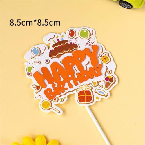 DUOLEIMI Cake Toppers, Birthday Cake Decorations, 10 Cake Picks, Cake Decorations, Happy Birthday Cake Insert Cards, Cute