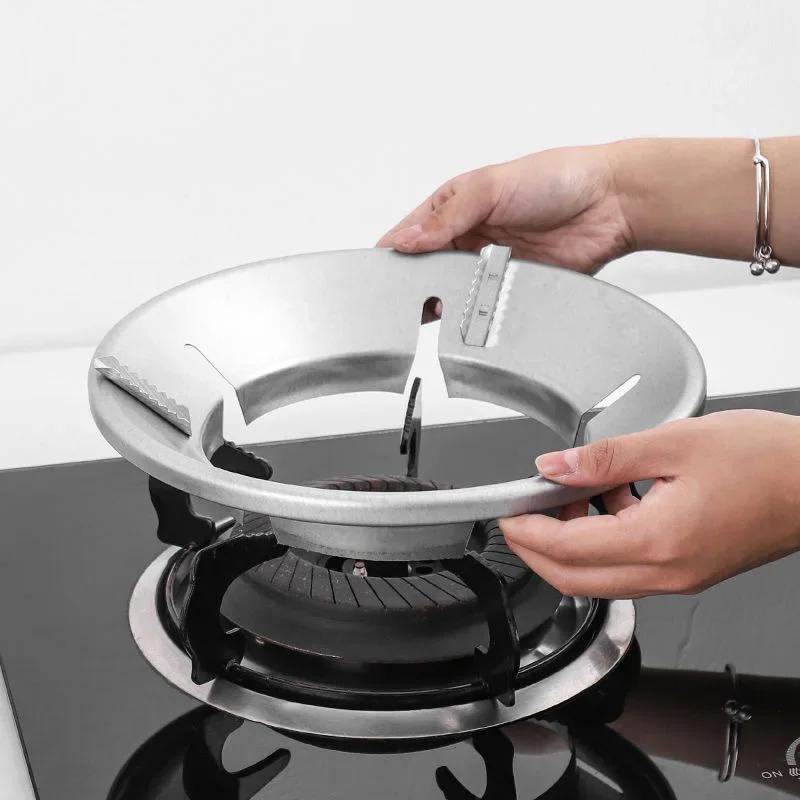 Feuerfester Windschutz Spart Gas Abdeckung Winddichter Ring Rutschfeste Halterung Verdicken Gasherd Energiesparring