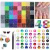 Strass colorati in resina da 3 mm: 40 Colori AB e Gelatina per Abbigliamento Fai-da-Te, Nail Art e Telefoni