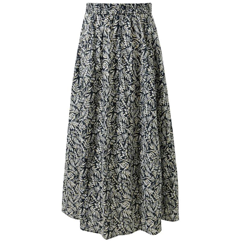 Sancai 2026 Spring High-Waist A-Line Midi Skirt