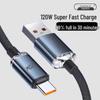 JingYao 120W Type-C Fast Charging Cable for Huawei, Vivo, Oppo, Honor - Fabric Design