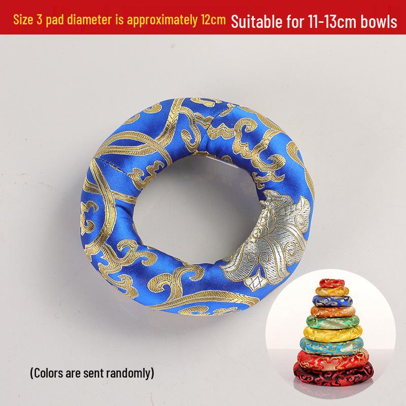 

Непальская подушка для поющей чаши ручной работы из хрусталя и меди с тканевым кругом и защитой от дребезжания