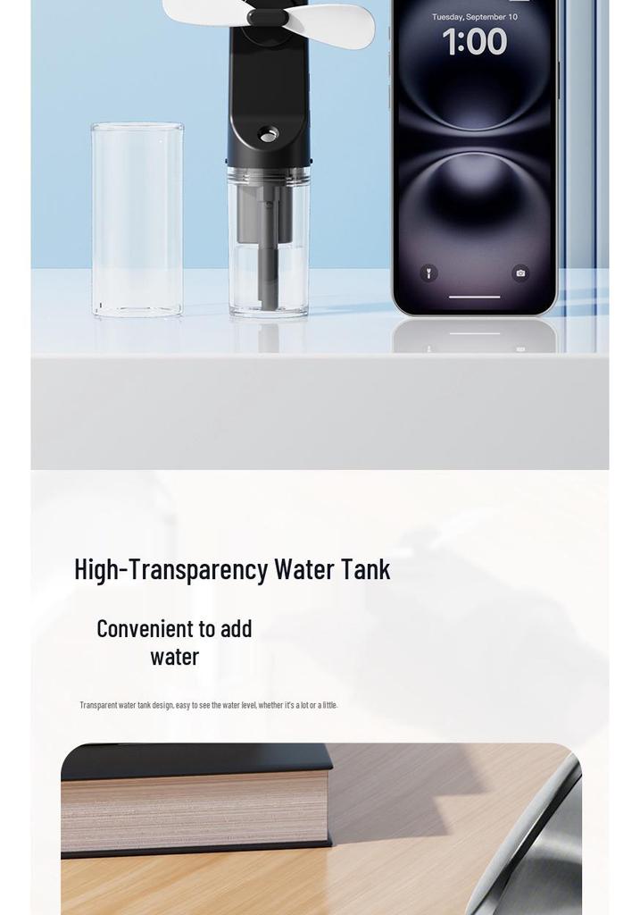 Portable Mini Cartoon Fan & Humidifier: Children's Handheld Water Spray