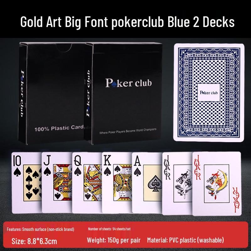 Gold Art 606 Waterproof Texas Hold'em Poker Cards, Large Font, Durable and Washable
