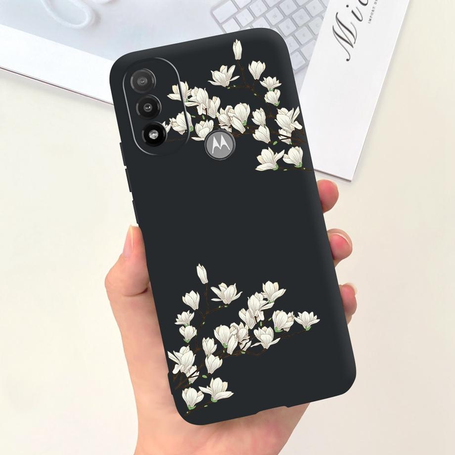 For Moto E20 Case 6.5" Soft Silicone Black Cat Moon Night Back Cases for Motorola Moto E20 Case TPU Capa Motorola E20 Bumper