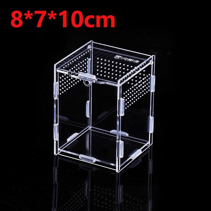 Transparent Acrylic Reptile Breeding Box 5 Size Structure Plate Insect Breathable Terrarium for Garden Cultivate Insect Breeding