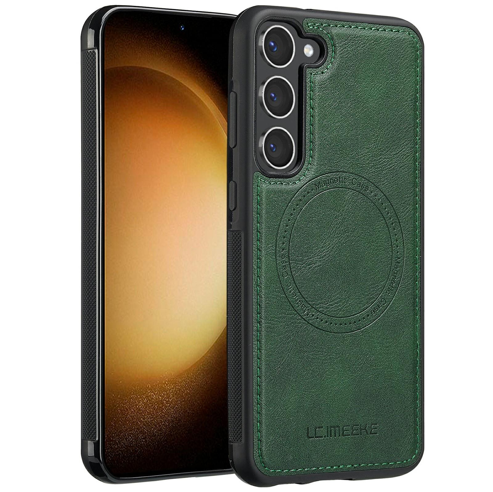 

LC.IMEEKE Для Samsung Galaxy S23 Магнітний чохол Сумісний з MagSafe Шкіряна TPU Задня кришка Green