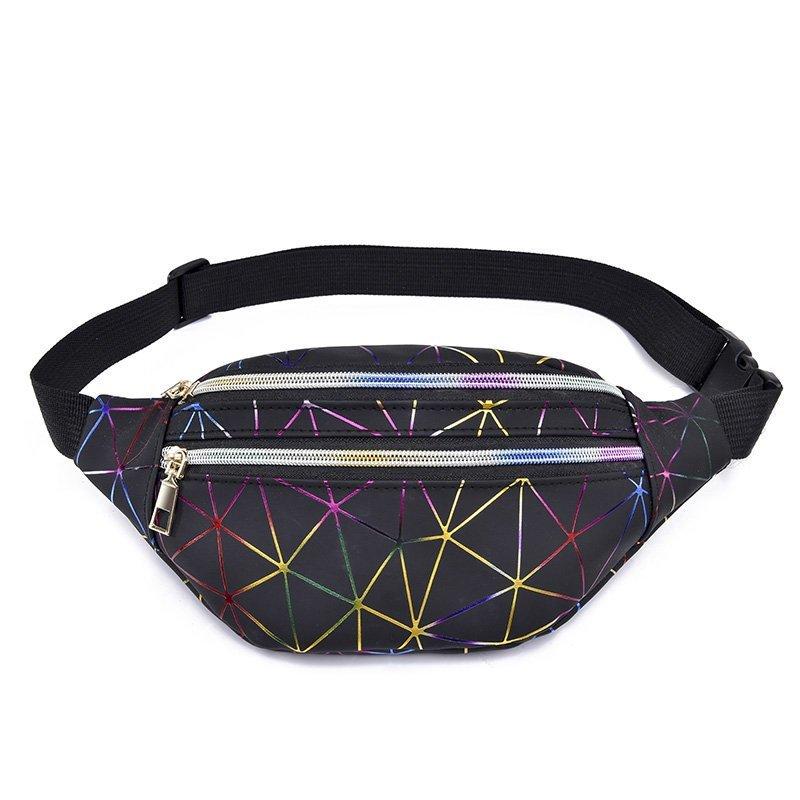 

New out diamond fanny pack women s fashion storage mobile phone breast bag sports shoulder messenger bag чёрный