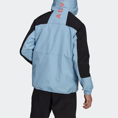 adidas Originals Colorblock Loose-Fit Sports Hoodie Jacket for Men In Sky Blue