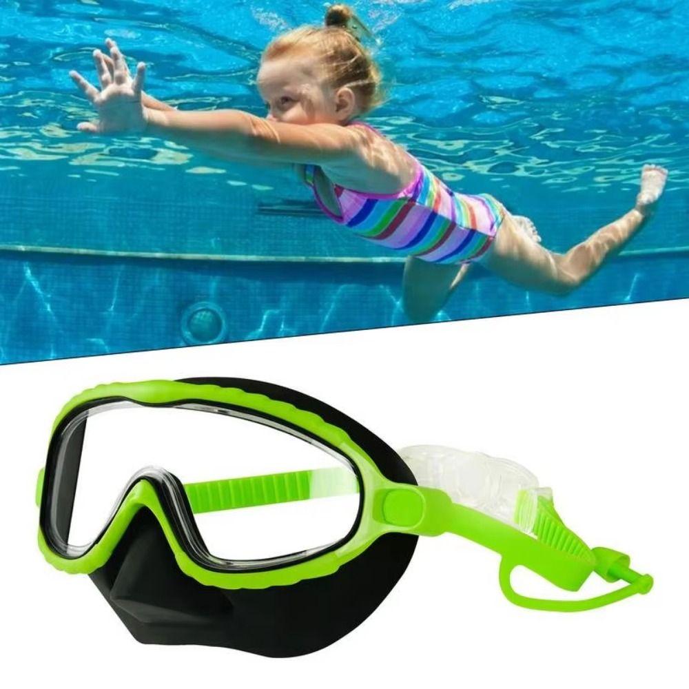 Large Frame Kids Diving Eyewear Anti-fog Kids Swim Training Glasses  Swimming Beginner