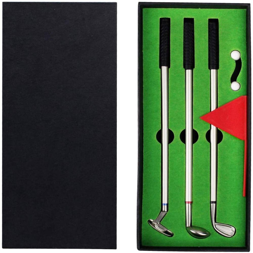 Golf Club Gift Black/Red/Blue Ink Golf Shaped Ballpoint Pen Neutral Pen Golf Putter Pen Set Gel Pen