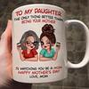 Ceramic Mug for Daughter Personalized Coffee Cup with Non-Slip Handle High-Temperature Fired Multi-Use Gift for Mother's Day Birthday Christmas
