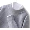2025 Men's Pure Wool Half-High Neck Pullover Sweater - Warm Fashionable Knitwear for Young Adults