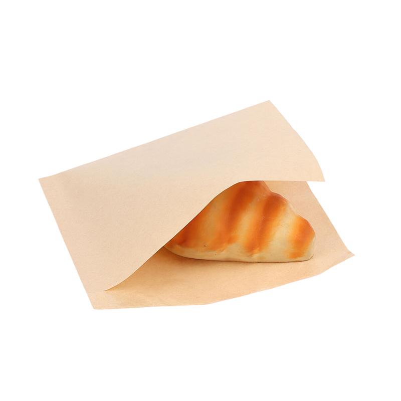 100Pcs Single/Double Opening Grease Resistant Paper Treat Bags Flat Greaseproof Brown For Cookie Snack Sandwich Popcorn