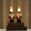 Christmas Candle Holder Nutcracker Candleholders Candlestick Table Decoration
