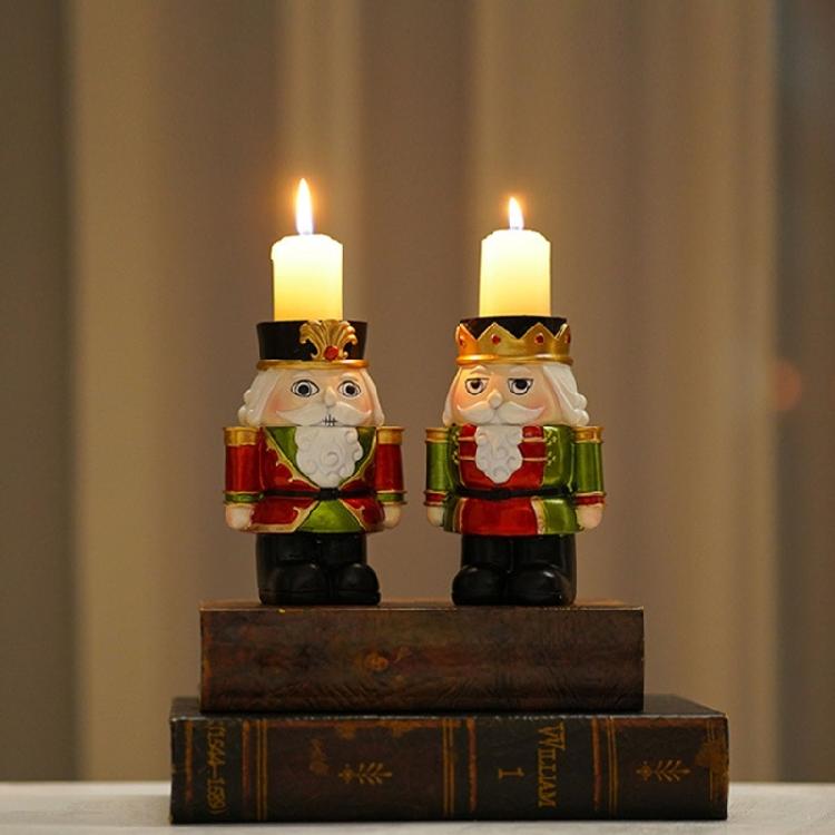 Christmas Candle Holder Nutcracker Candleholders Candlestick Table Decoration