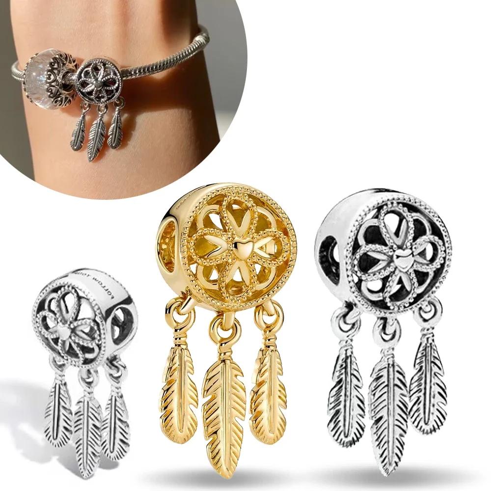 Copper Gold Plated Divine Dream Catcher Tassel Pendant for Bracelets Necklaces Women Do It Yourself Pendant for Jewellery Making