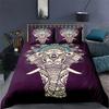 3D Printed Elephant Bedding Set for Boys Adults Teens Ganesha Duvet Cover Set Queen Size Polyester Bohemian Style Luxury