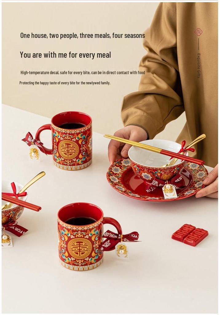 Tao Lan High-End Wedding Gift Set: Tableware Bowls & Chopsticks for Brides, Bridesmaids & Best Friends