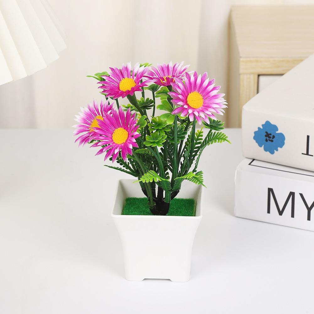Umělá rostlina bonsai sedmikrásky plastové bonsaje mini umělé sedmikrásky zahradní