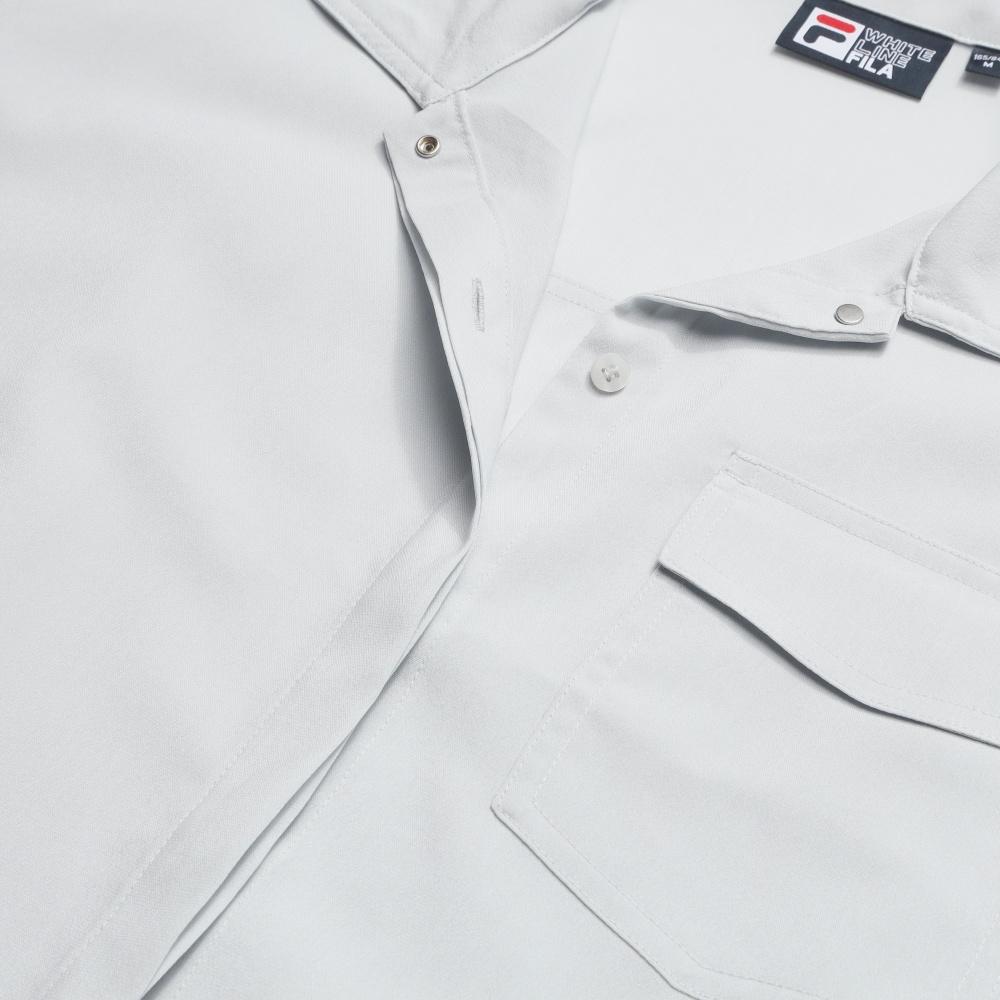 Fila White Simple Solid Short Sleeve Shirt Women Shirts Gray F11W623410FGY
