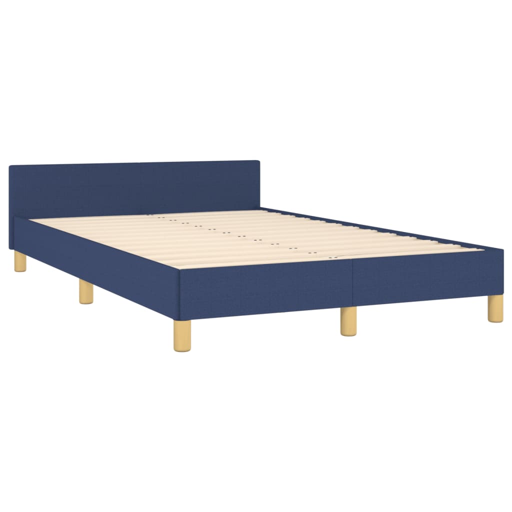 Bed Frame without Mattress Blue 120 x 190 cm Fabric
