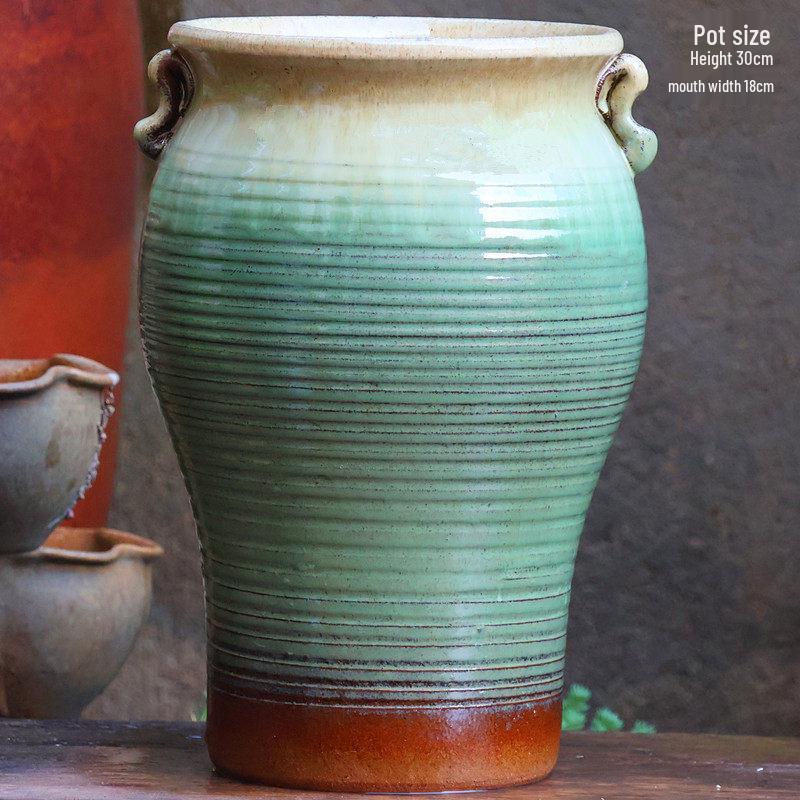 Handmade Large Purple Clay Ceramic Pot for Succulents and Bougainvillea – Breathable, Coarse Pottery Design for Living Room.