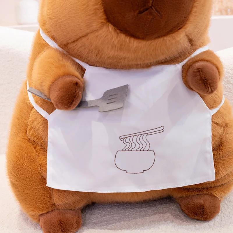 28-50cm Cook Apron Capybara Plush Simulation Baker Kapibala Anime Fluffty Toy Cute Bread Doll Stuffed Animal Soft Doll Xmas Gift