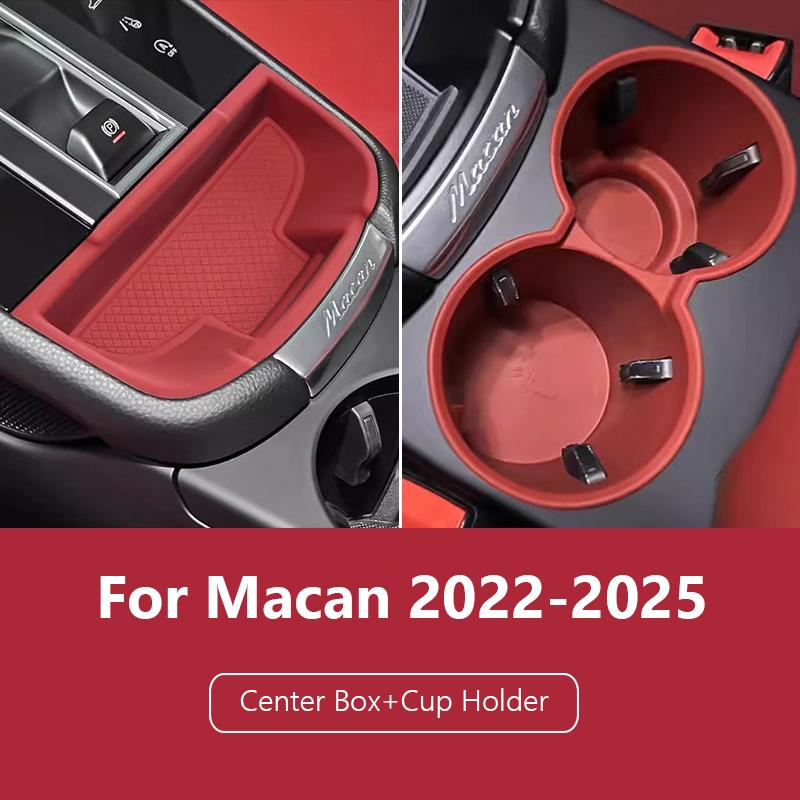 Car Cup Holder Center Storage Box For Porsche Macan 2014-2025 2025 2025 Soft Waterproof Central Protector Console Organizer