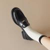 Women's 2025 Vintage Brown Preppy Loafers - Slip-On Coin Round Toe Leather Shoes with Kitten Heel