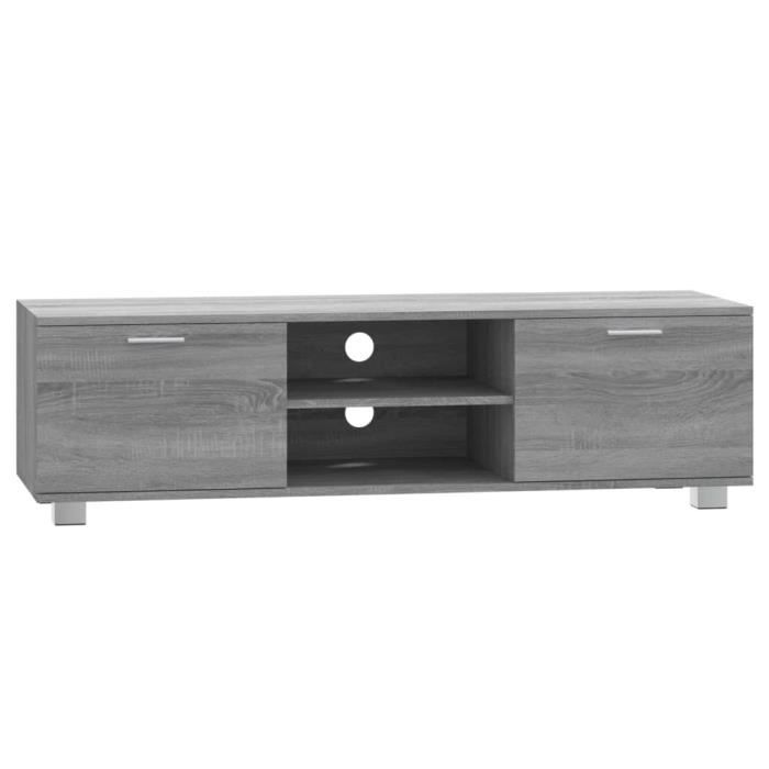 342627 vidaXL TV Cabinet Sonoma Grey 140x40,5x35 Cm Engineered Wood