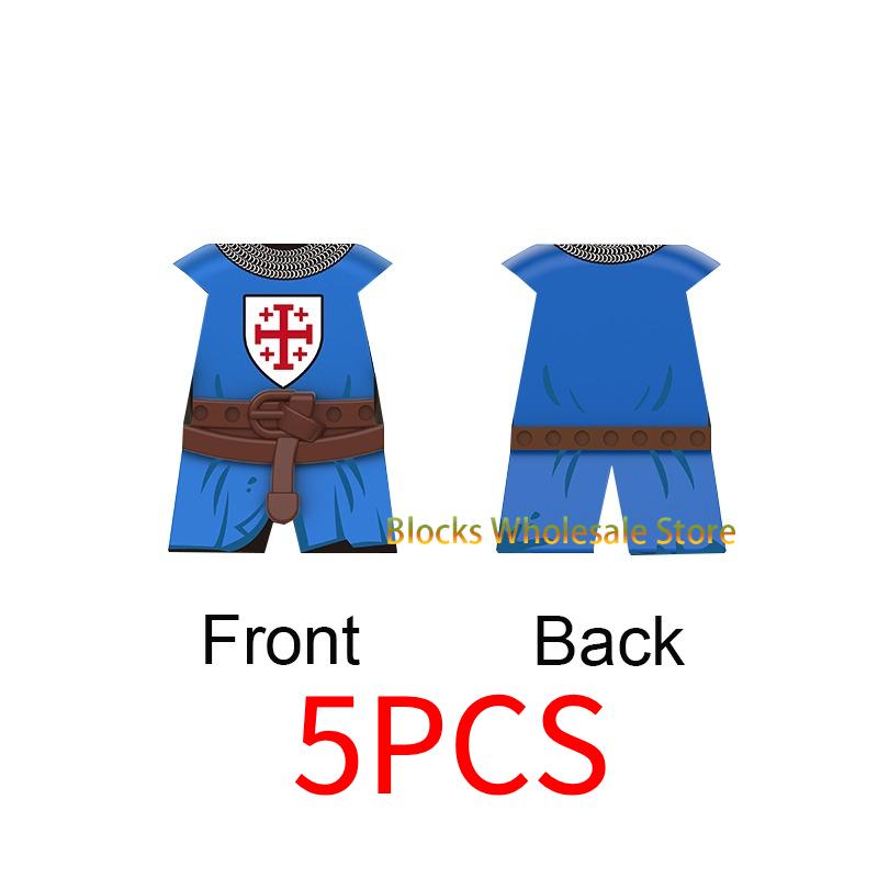 Medieval Military Castle Knight Building Blocks - King Figures with Helmet Armor and Weapon Accessories