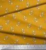 Soimoi Japan Crepe Satin Fabric Footprint,Cheese & Rat Kids Print Fabric by Metre 42 Inch