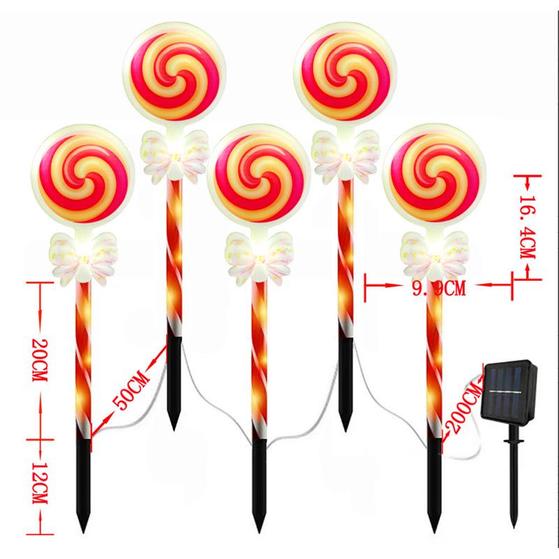 Cross-Border Outdoor LED Solar Ground Insert Christmas String Lights and Road Signs