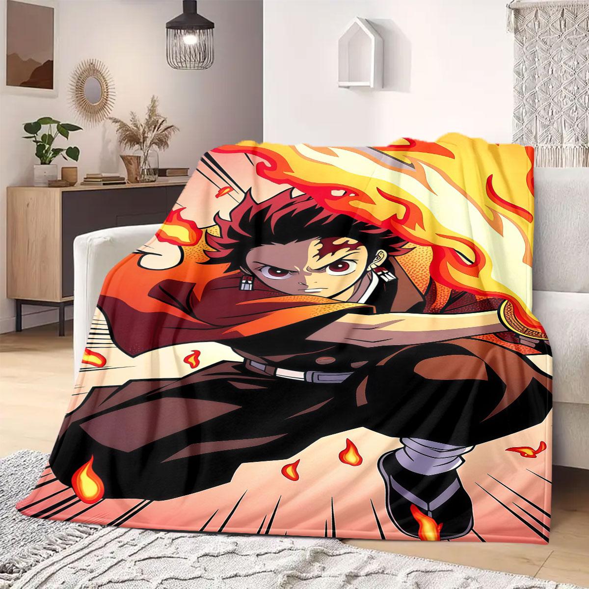 

Kimetsu no Yaiba Flannel Blanket Warm,Comfortable,Suitable for Bedrooms,Sofas,Beds,Chairs,Picnics,Travel 75x90cm