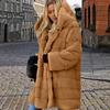 Veste d'hiver grande taille pour femme, manteau ample à capuche en fausse fourrure, manteau thermique en peluche à couches mi-longues pour le travail quotidien en extérieur